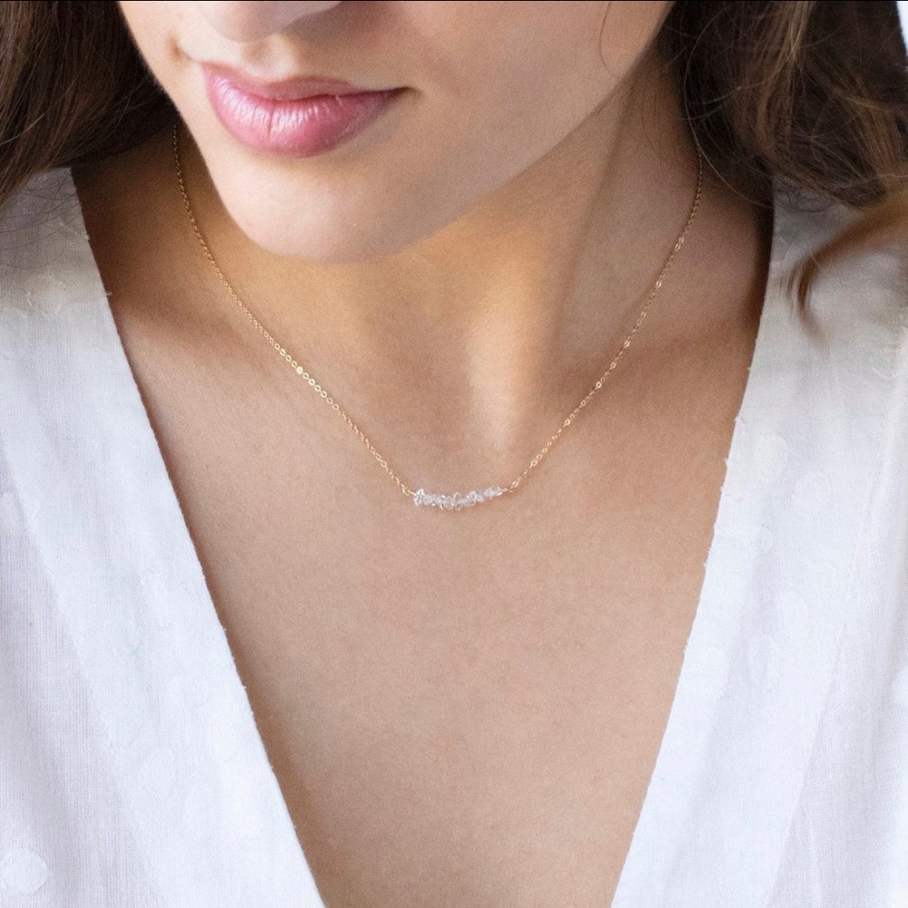 Herkimer Diamond Necklace in 14k gold filled